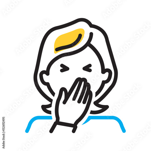 Vector multi color icon for Cough