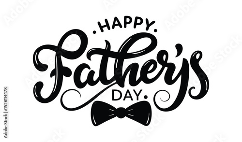 Happy father s day calligraphy with bow tie