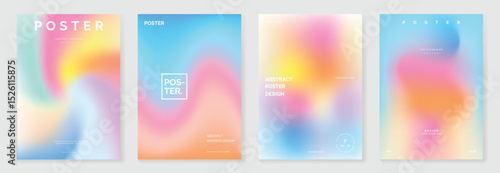 Modern gradient poster background vector set. Cover template with vibrant gradient mesh. Ideal design for social media, cover, banner, flyer. 