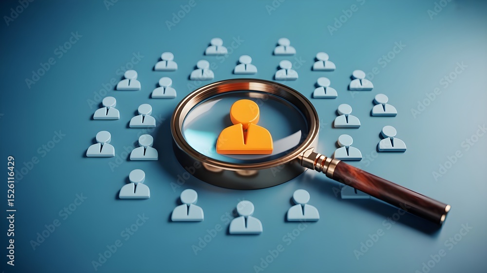 custom made wallpaper toronto digitalMagnifying Glass Focusing on Single Person Surrounded by Others