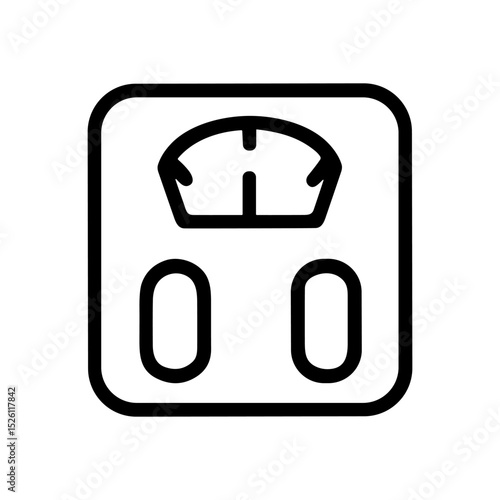 Stylized bathroom scale outline icon. Icon symbol illustration