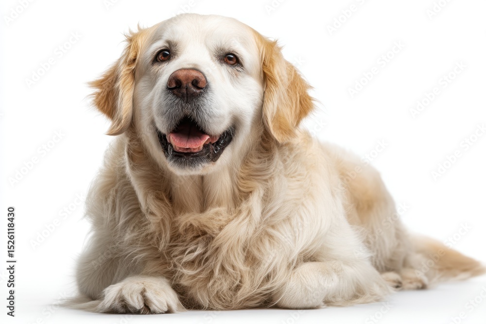 Fototapeta premium Golden retriever dog lying down portrait