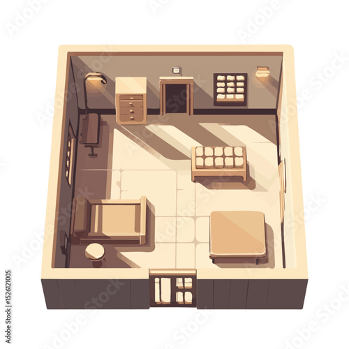 2D flat vector illustration of Echoing Chambers, isolated on a white background.