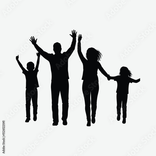 Download high-quality family poses vector silhouette. Perfect for t-shirts, logos, crafts, cards & more. Ideal for designers & crafters
