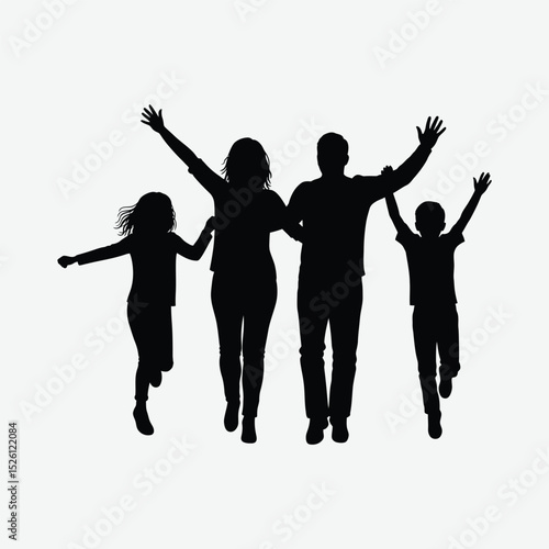 Download high-quality family poses vector silhouette. Perfect for t-shirts, logos, crafts, cards & more. Ideal for designers & crafters