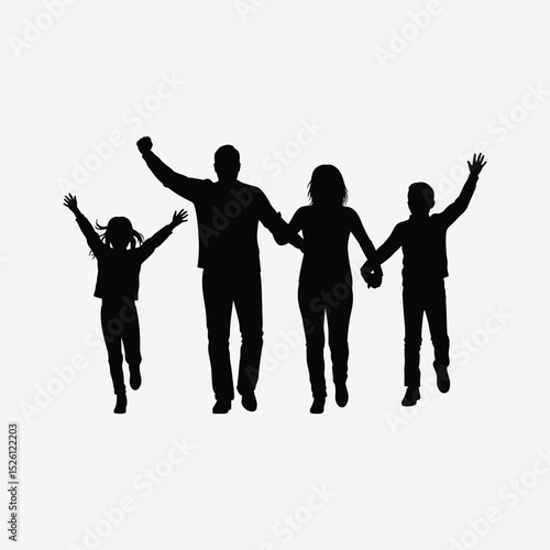 Download high-quality family poses vector silhouette. Perfect for t-shirts, logos, crafts, cards & more. Ideal for designers & crafters