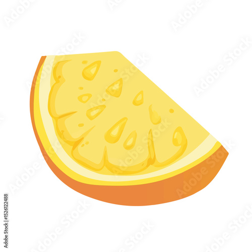 2D flat Durian Slice illustration vector, isolated on a white background.