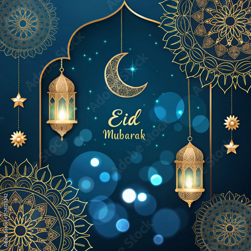 eid card with snowflakes