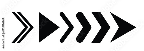 Set of black triangular arrow pointers