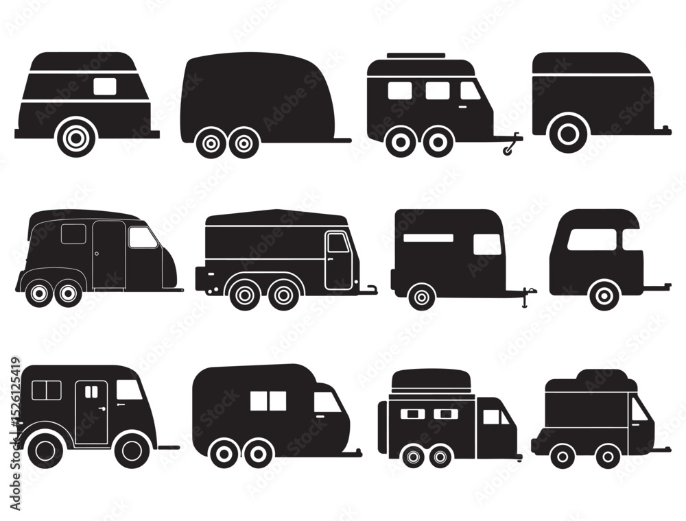 HORSE TRAILER SILHOUETTE HORSE TRAILER SILHOUETTE
