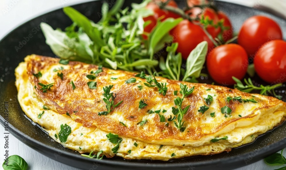 Fluffy Omelette with Tomatoes and Herbs Fluffy Omelette with Tomatoes and Herbs