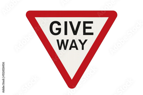 Free Download Red and white triangular traffic sign indicating drivers to give way, promoting road safety and traffic regulations on a transparent background - GFXLoad