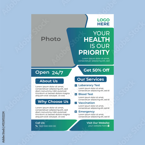 Health Care and Medical Flyer Design Template