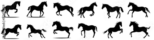 horse silhouettes in various poses