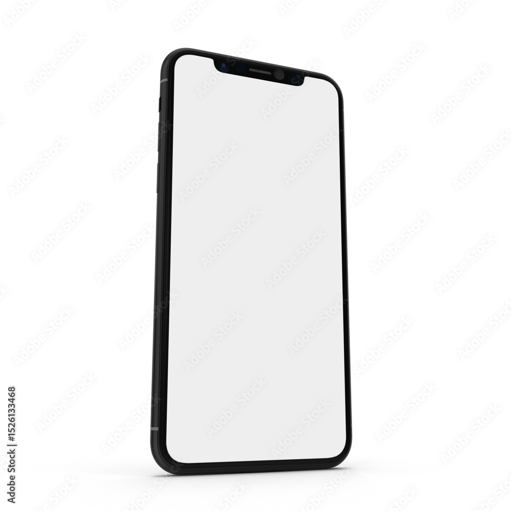 White smartphone device with blank screen White smartphone device with blank screen