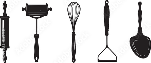 set of kitchen knives