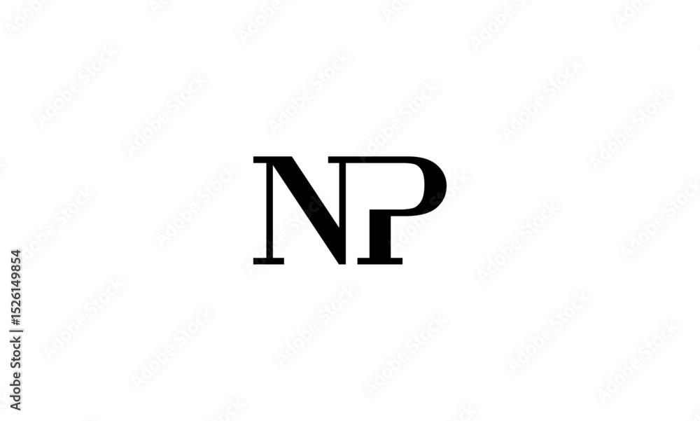 NP initial letters, monogram logo NP initial letters, monogram logo