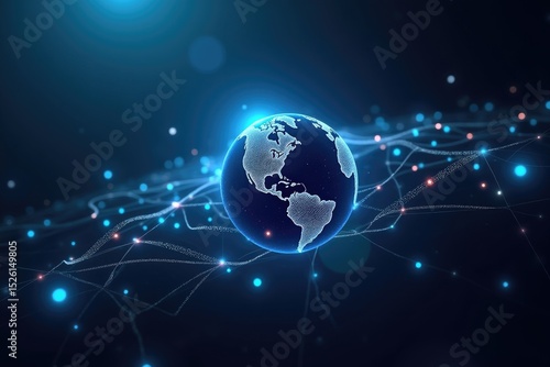 Global Network Digital World Visualization