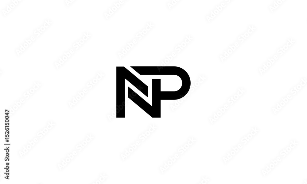Obraz premium NP initial letters, monogram logo