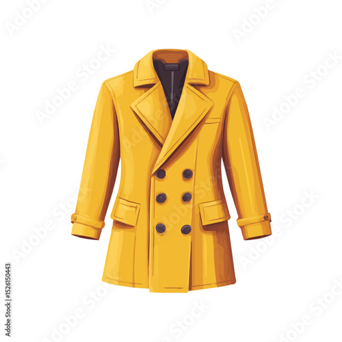 Coat 2D flat vector illustration, isolated on a white background.
