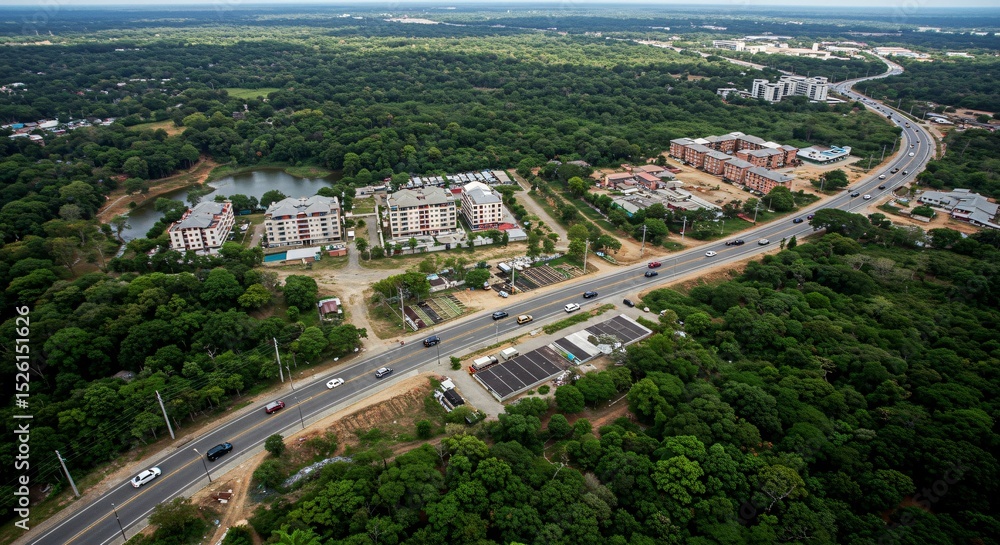Fototapeta premium a view of a city from above