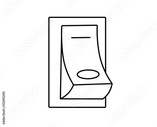 Vector isolated one single simple minimal button switch on off colorless black and white contour line easy drawing