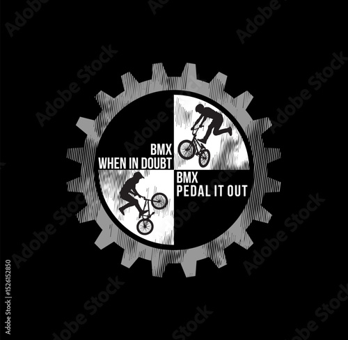 Vector illustration on the theme of BMX street style. t-shirt graphics 