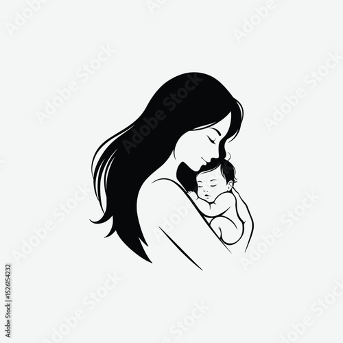 Download high-quality motherhood vector silhouettes. Perfect for crafts, prints, cards, t-shirts, and more. Celebrate mom and baby love in elegant silhouette art.