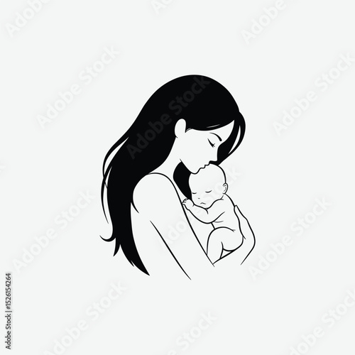 Download high-quality motherhood vector silhouettes. Perfect for crafts, prints, cards, t-shirts, and more. Celebrate mom and baby love in elegant silhouette art.