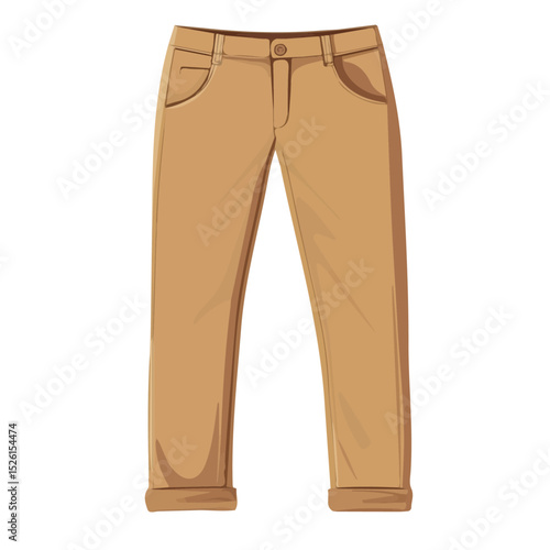Chinos vector 2D flat illustration, isolated on a white background.