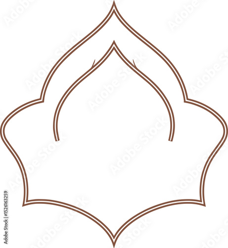 Iranian Tazhib Eslimi Floral Text Box Frame Vector. Ornamental Border Design