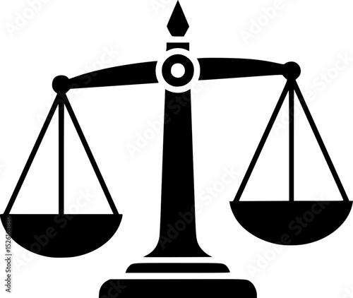 vector of a traditional balance scale
