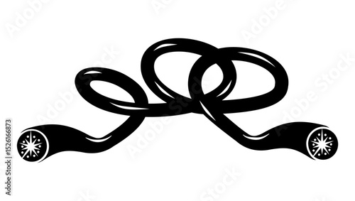 optical cable symbol, black isolated silhouette