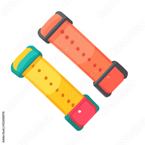 2D flat Boxing Wristbands illustration vector, isolated on a white background.