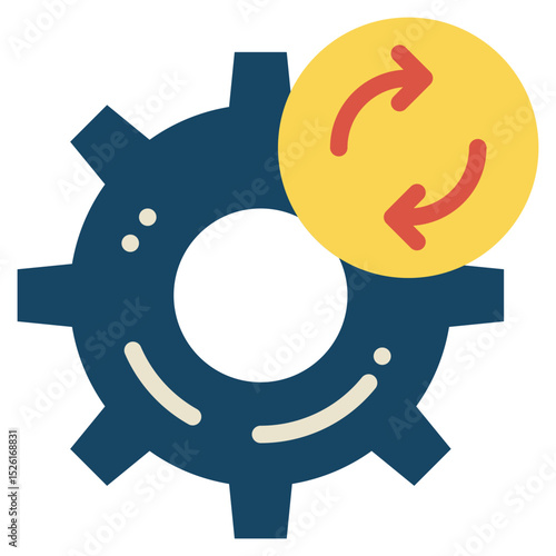 system gear setting reboot flat style icon