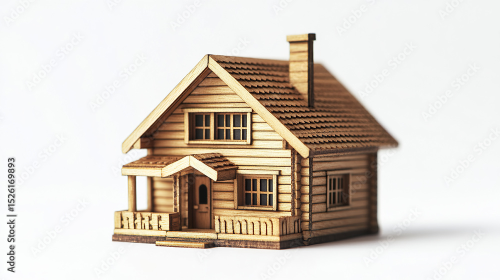 charming wooden house model showcasing intricate details and warm aesthetic charming wooden house model showcasing intricate details and warm aesthetic