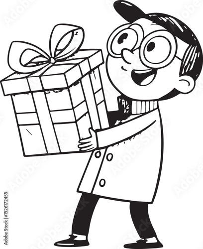 Holding a Wrapped Gift Box

