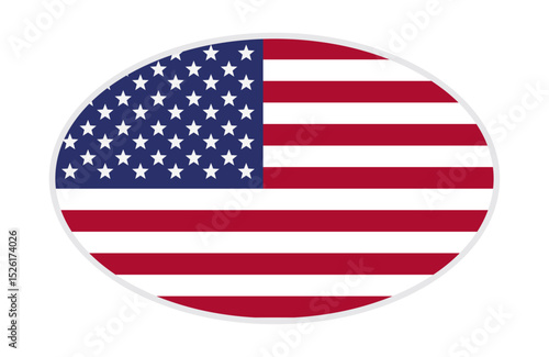 USA flag ellipse shaped. vector	