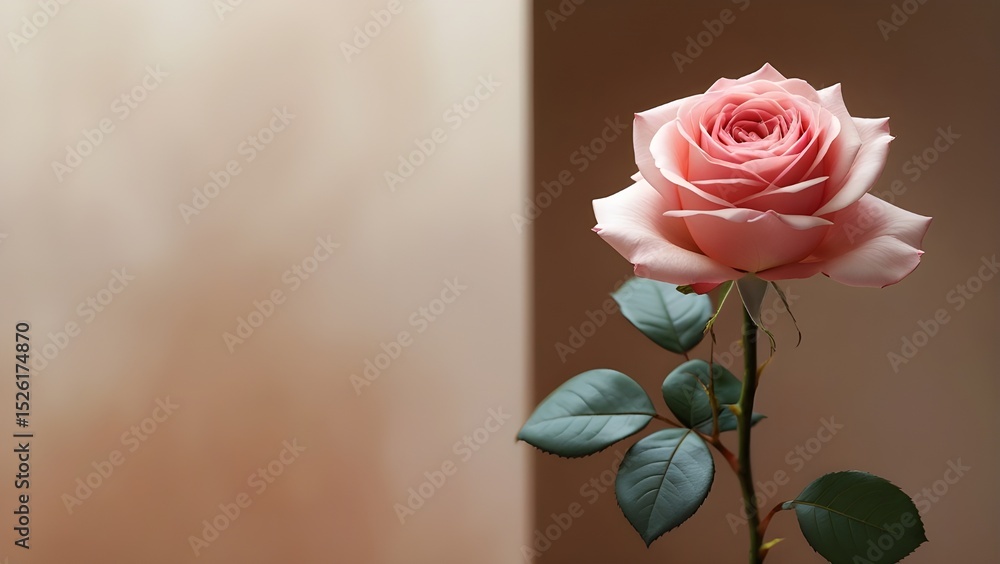 Fototapeta premium Vibrant Pink Rose in Full Bloom