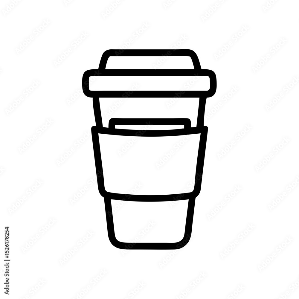 Disposable coffee cup with lid and sleeve for takeaway drinks Disposable coffee cup with lid and sleeve for takeaway drinks