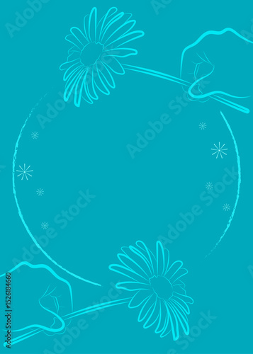 Modern Greeting Card Background with Floral Line Art