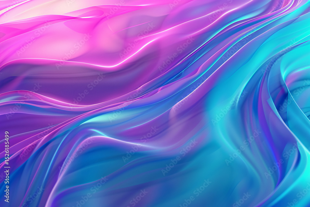 Naklejka premium Vibrant Abstract Flowing Background with Smooth Pink, Purple, and Blue Gradient Waves and Fluid Motion 
