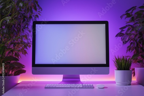 Modern Workspace with Ambient Lighting
