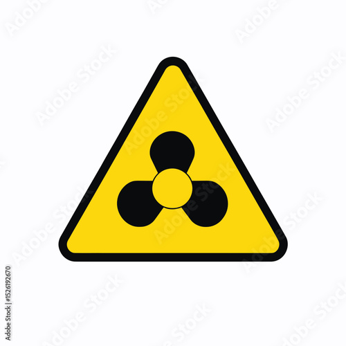 Radiation hazard symbol yellow triangle with black trefoil warning sign nuclear radioactive danger caution icon flat design vector illustration