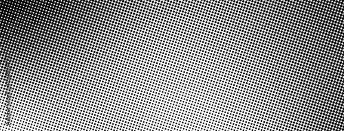 Halftone dotted gradient. Black pixel speckle wave background. Noise effect comic pattern. Retro grain dust overlay. Dot grid collage banner. Grungy faded dirt dust vintage design. Rough texture bg