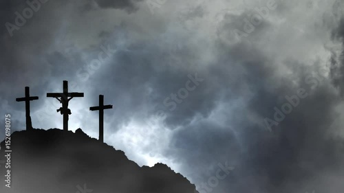 Crucified Jesus Under Dark Sky