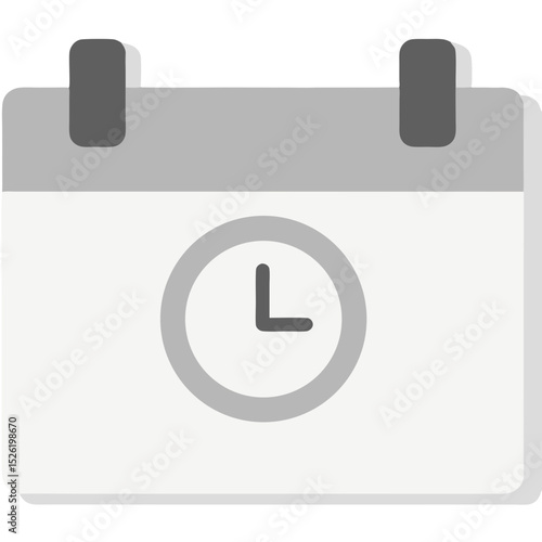 Calendar Icon with Clock Inside– Schedule, Time Management, and Appointment Symbol