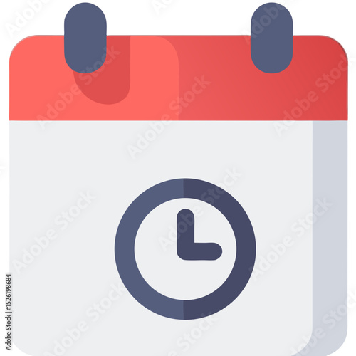 Calendar Icon with Clock Inside– Schedule, Time Management, and Appointment Symbol
