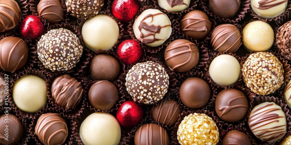 Indulgent Assortment of Gourmet Chocolate Pralines in Elegant Gift Box for Sweet Lovers and Treats Indulgent Assortment of Gourmet Chocolate Pralines in Elegant Gift Box for Sweet Lovers and Treats