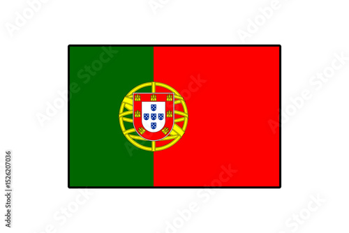 This design features the flag of Portugal, showcasing its distinctive green and red colors along with the national coat of arms. It represents Portuguese heritage and pride.